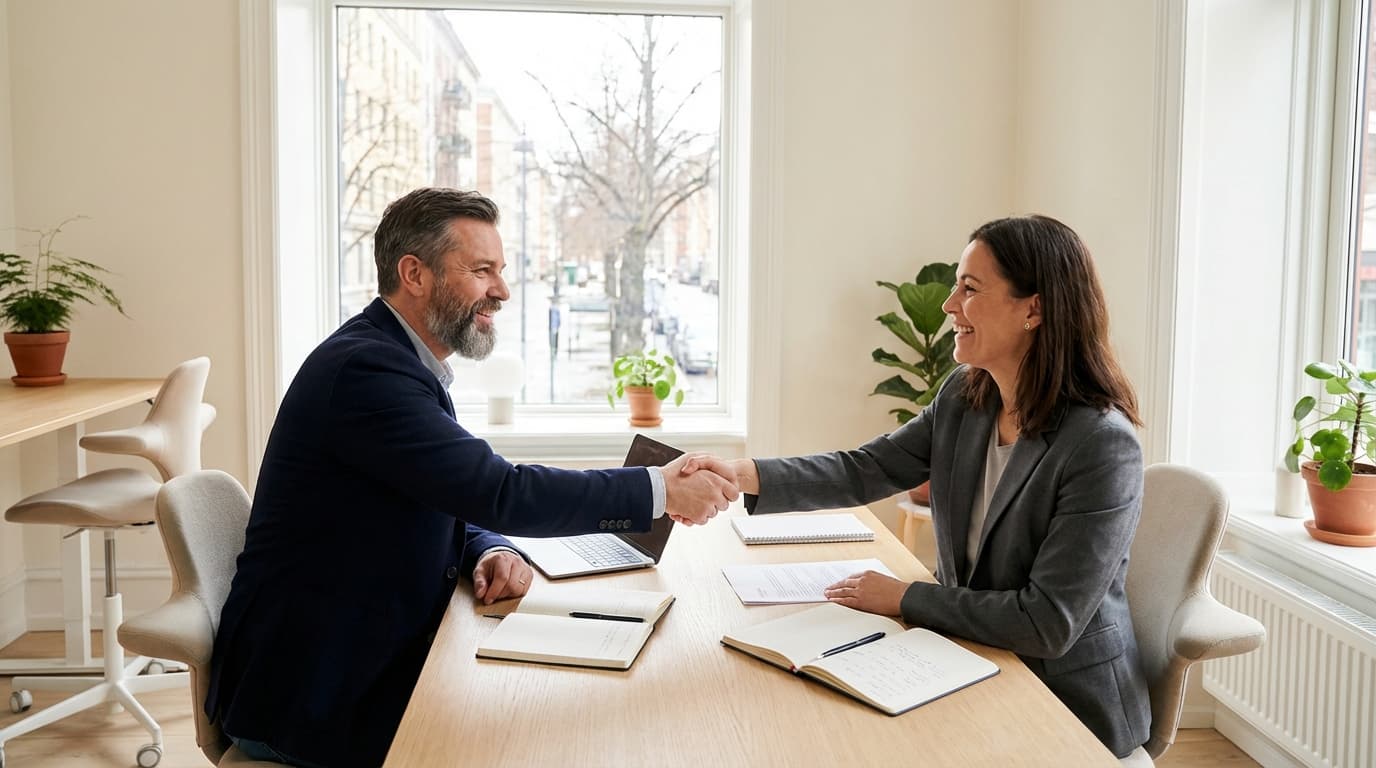 Profesjonelt businessmøte om firmabilinnkjøp